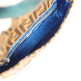 Vintage Fendi Beaded Baguette Bag Brown Multi Canvas and Blue Python Silver Hardware - Thumbnail View 7