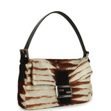 Vintage Fendi Baguette Bag Brown and White Calf Hair Silver Hardware - Thumbnail View 2