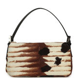 Vintage Fendi Baguette Bag Brown and White Calf Hair Silver Hardware - Thumbnail View 4