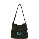 Vintage Fendi Mama Baguette Bag Dark Olive Jersey Silver Hardware - Thumbnail View 6