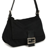 Vintage Fendi Mama Baguette Bag Black Jersey Silver Hardware - Thumbnail View 2