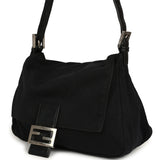 Vintage Fendi Mama Baguette Bag Black Jersey Silver Hardware - Thumbnail View 5