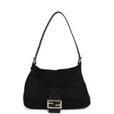 Vintage Fendi Mama Baguette Bag Black Jersey Silver Hardware - Thumbnail View 6