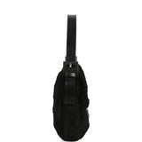 Vintage Fendi Baguette Bag Black Rabbit Fur Silver Hardware - Thumbnail View 3