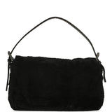 Vintage Fendi Baguette Bag Black Rabbit Fur Silver Hardware - Thumbnail View 4