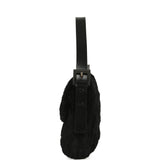 Vintage Fendi Baguette Bag Black Rabbit Fur Silver Hardware - Thumbnail View 5