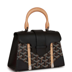 Goyard Saigon Structure Mini Bag Black Goyardine Palladium Hardware