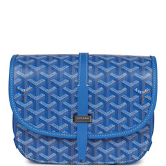 Goyard Goyardine Blue Belvedere PM Bag Palladium Hardware
