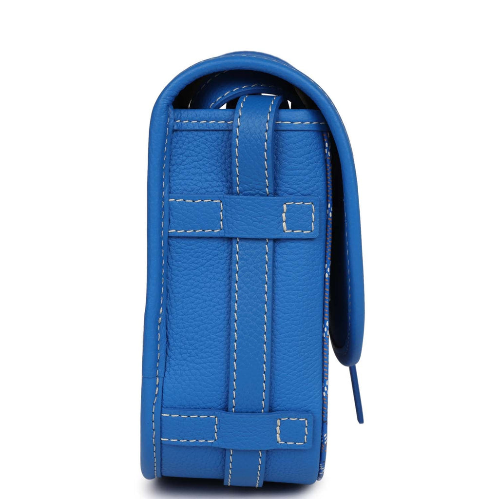 Goyard Goyardine Blue Belvedere PM Bag Palladium Hardware