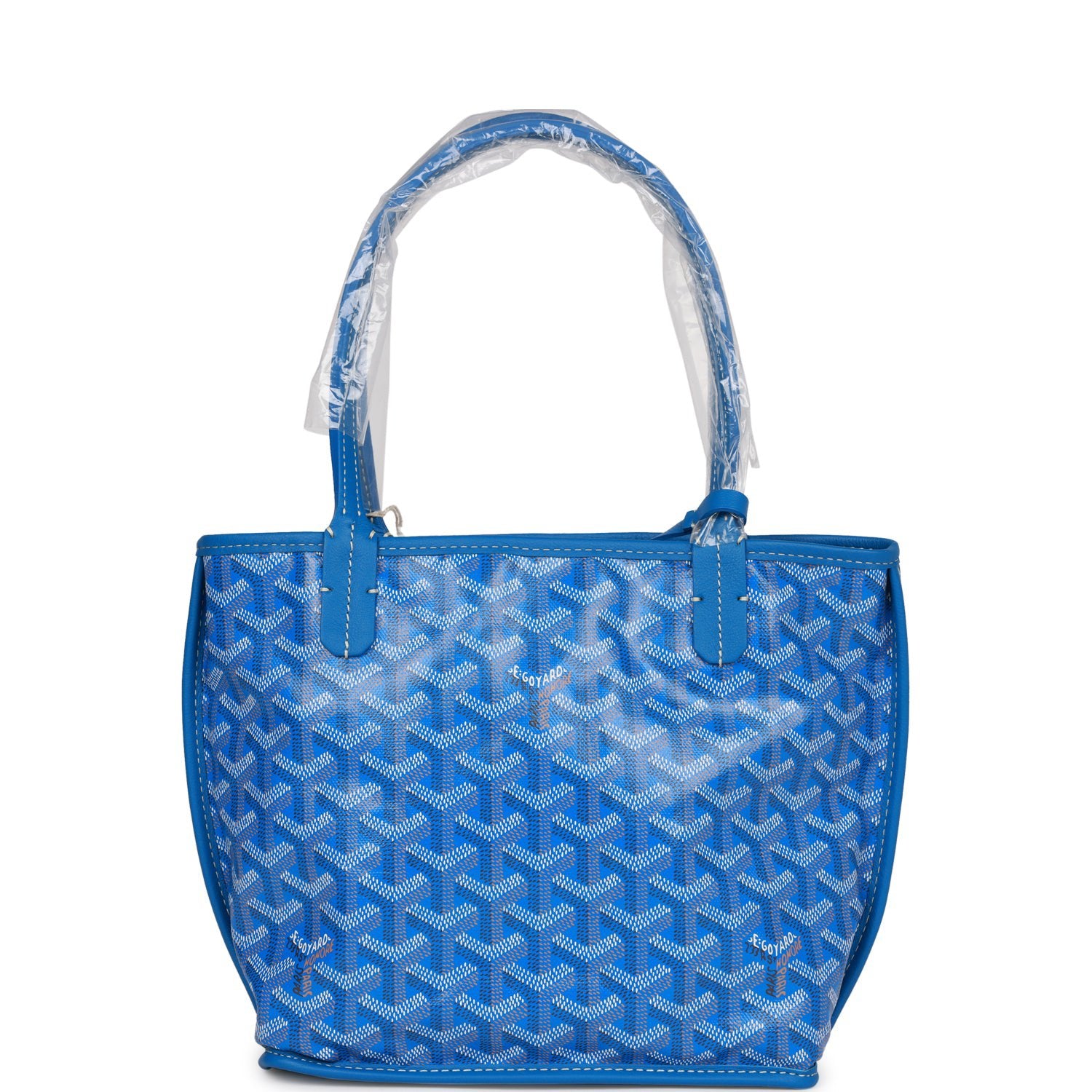 Goyard Goyardine Blue Anjou Mini Reversible Tote Bag Palladium Hardwar ...