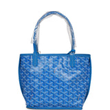 Goyard Goyardine Blue Anjou Mini Reversible Tote Bag Palladium Hardware