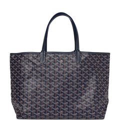 Pre-owned Goyard Goyardine Dark Blue St. Louis PM Tote Bag Palladium Hardware