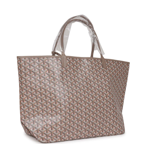 Goyard Goyardine Greige and Pink St. Louis GM Tote Bag Palladium Hardware