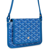 Goyard Plumet Pocket Wallet Sky Blue Goyardine Palladium Hardware