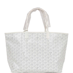 Goyard Goyardine White St. Louis PM Tote Bag Palladium Hardware