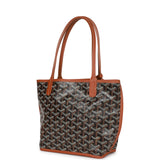 Goyard Goyardine Black Anjou Mini Reversible Tote Bag Palladium Hardware