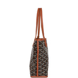 Goyard Goyardine Black Anjou Mini Reversible Tote Bag Palladium Hardware