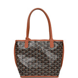 Goyard Goyardine Black Anjou Mini Reversible Tote Bag Palladium Hardware