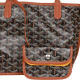 Goyard Goyardine Black Anjou Mini Reversible Tote Bag Palladium Hardware