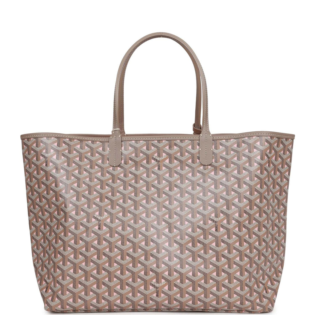Goyard Goyardine Greige and Pink Louis PM Tote Bag Palladium Hardw