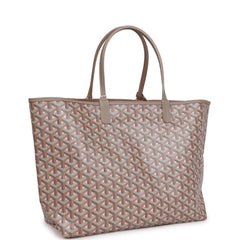 Goyard Goyardine Greige and Pink St. Louis PM Tote Bag Palladium Hardware