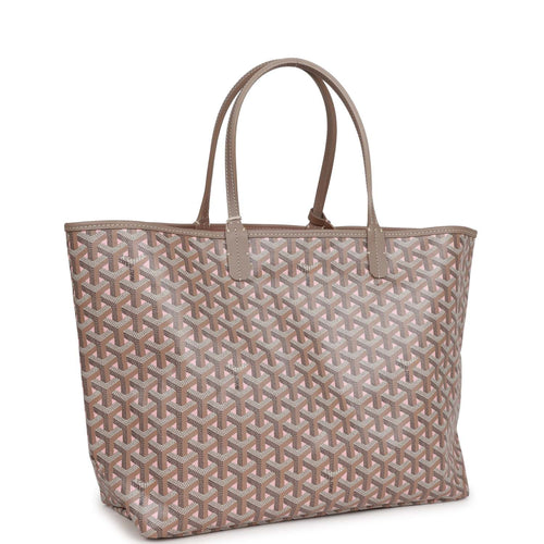 Goyard Goyardine Greige and Pink St. Louis PM Tote Bag Palladium Hardware