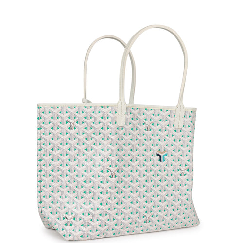 Goyard Goyardine White Claire Voie St. Louis PM Tote Bag Palladium Hardware