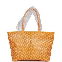 Goyard Goyardine Yellow Artois PM Tote Bag Palladium Hardware