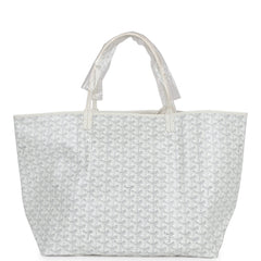 Goyard Goyardine White St. Louis GM Tote Bag Palladium Hardware
