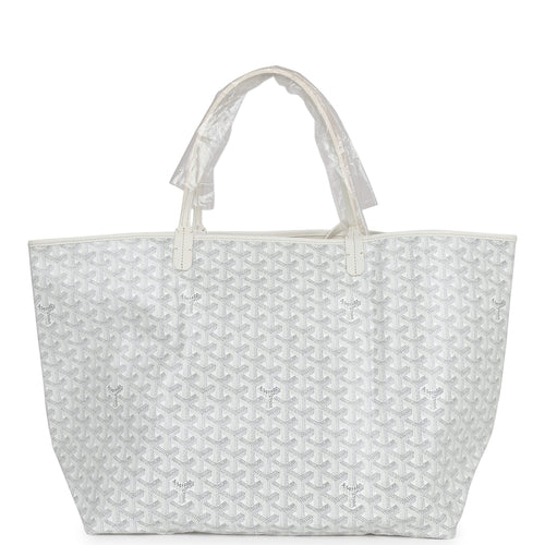 Goyard Goyardine White St. Louis GM Tote Bag Palladium Hardware