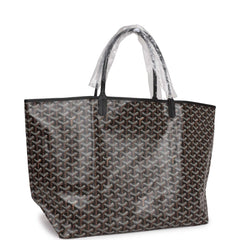 Goyard Goyardine Black St. Louis GM Tote Bag Palladium Hardware