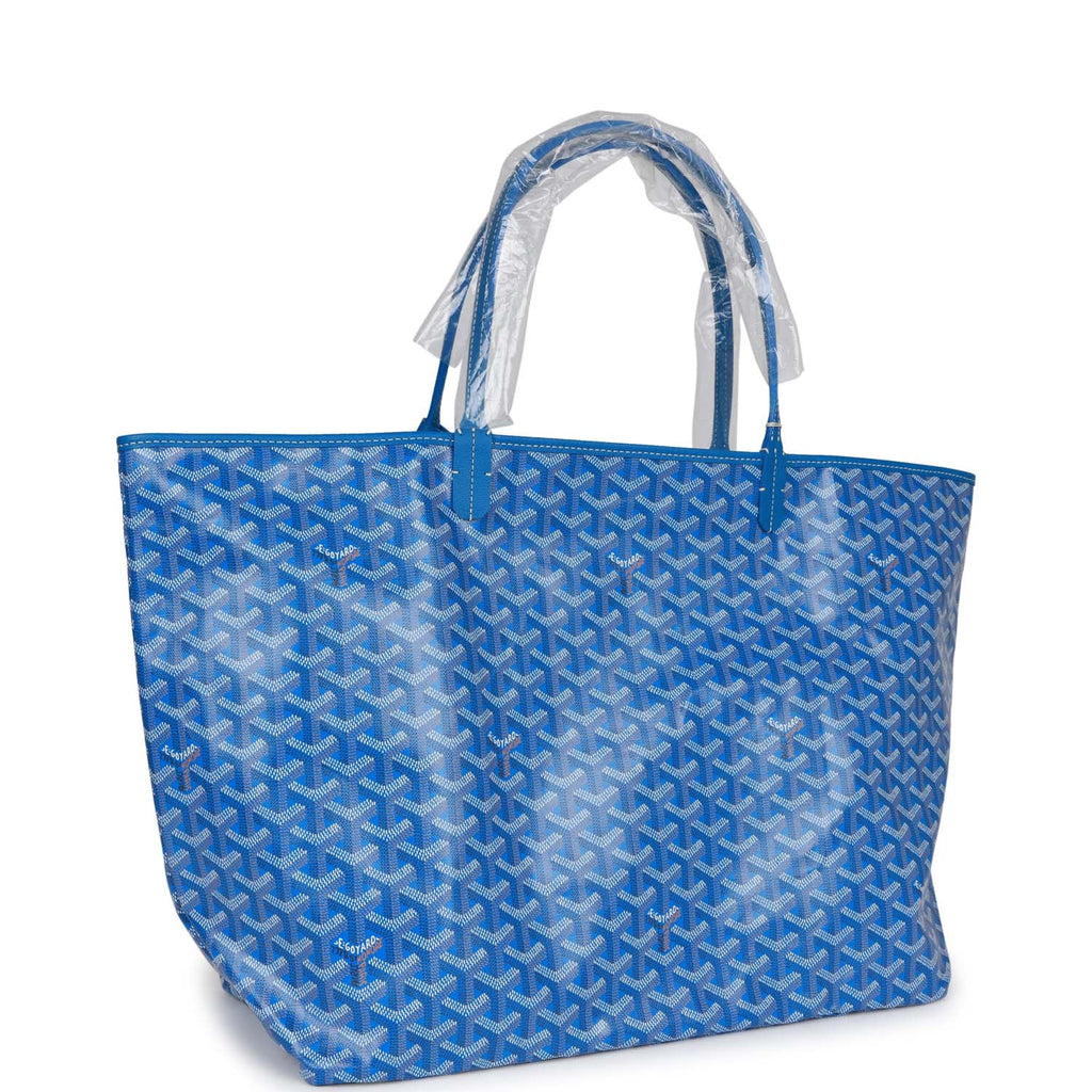 GOYARD Saint Louis GM Canvas and Leather-Trim Tote in Navy
