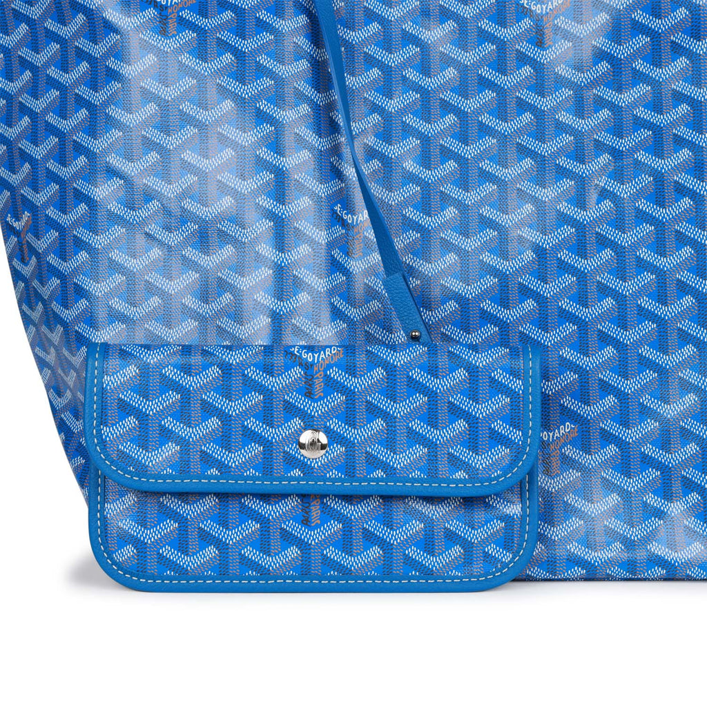 Goyard Goyardine Greige and Blue St. Louis GM Tote Bag Palladium Hardw –  Madison Avenue Couture