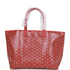 Goyard Goyardine Red St. Louis PM Tote Bag Palladium Hardware
