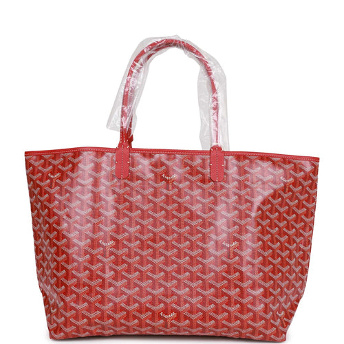 Goyard Goyardine Red St. Louis PM Tote Bag Palladium Hardware