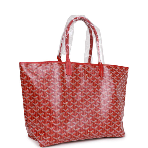 Goyard Goyardine Red St. Louis PM Tote Bag Palladium Hardware