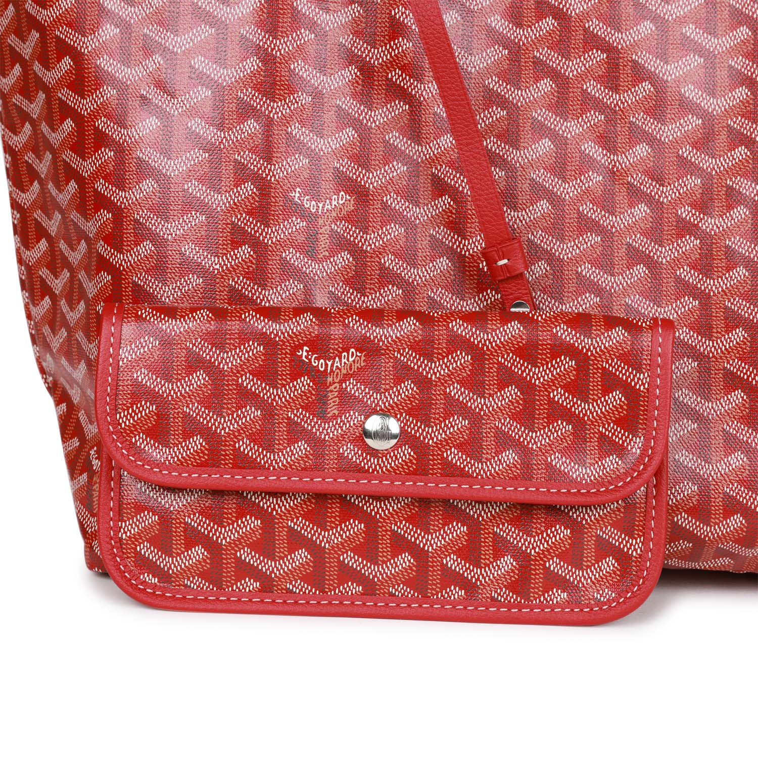 CONTI POUCH 24 IN CLASSIC RED LAMBSKIN AND GOYARDINE CANVAS