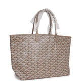 Goyard Goyardine Greige and Green St. Louis PM Tote Bag Palladium Hardware