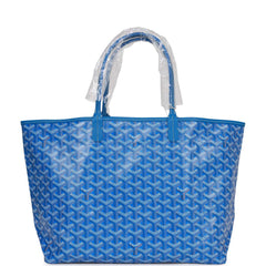 Goyard Goyardine Sky Blue St. Louis PM Tote Bag Palladium Hardware