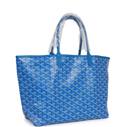 Goyard Goyardine Sky Blue St. Louis PM Tote Bag Palladium Hardware