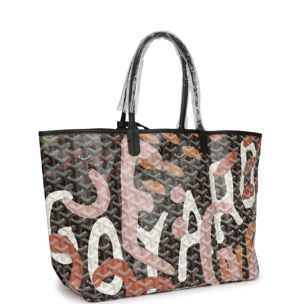 Goyard St Louis PM Tote Bag Lettres Camouflage (Black & Pink) Size One Size