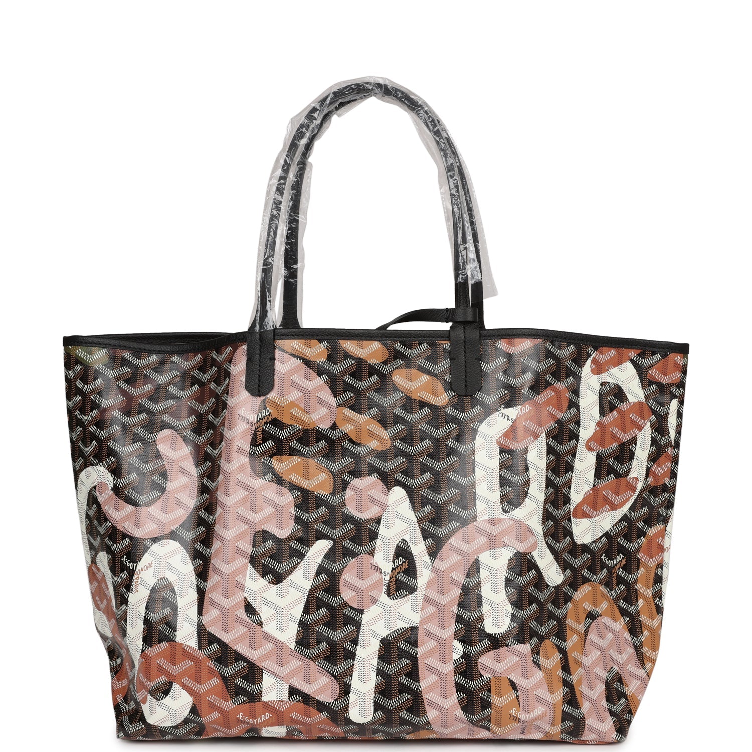 Goyard Limited Edition Black and Pink Goyardine Canvas Lettres Camoufl ...