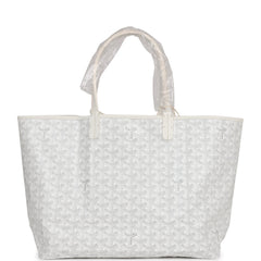 Goyard Goyardine White St. Louis PM Tote Bag Palladium Hardware
