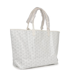 Goyard Goyardine White St. Louis PM Tote Bag Palladium Hardware