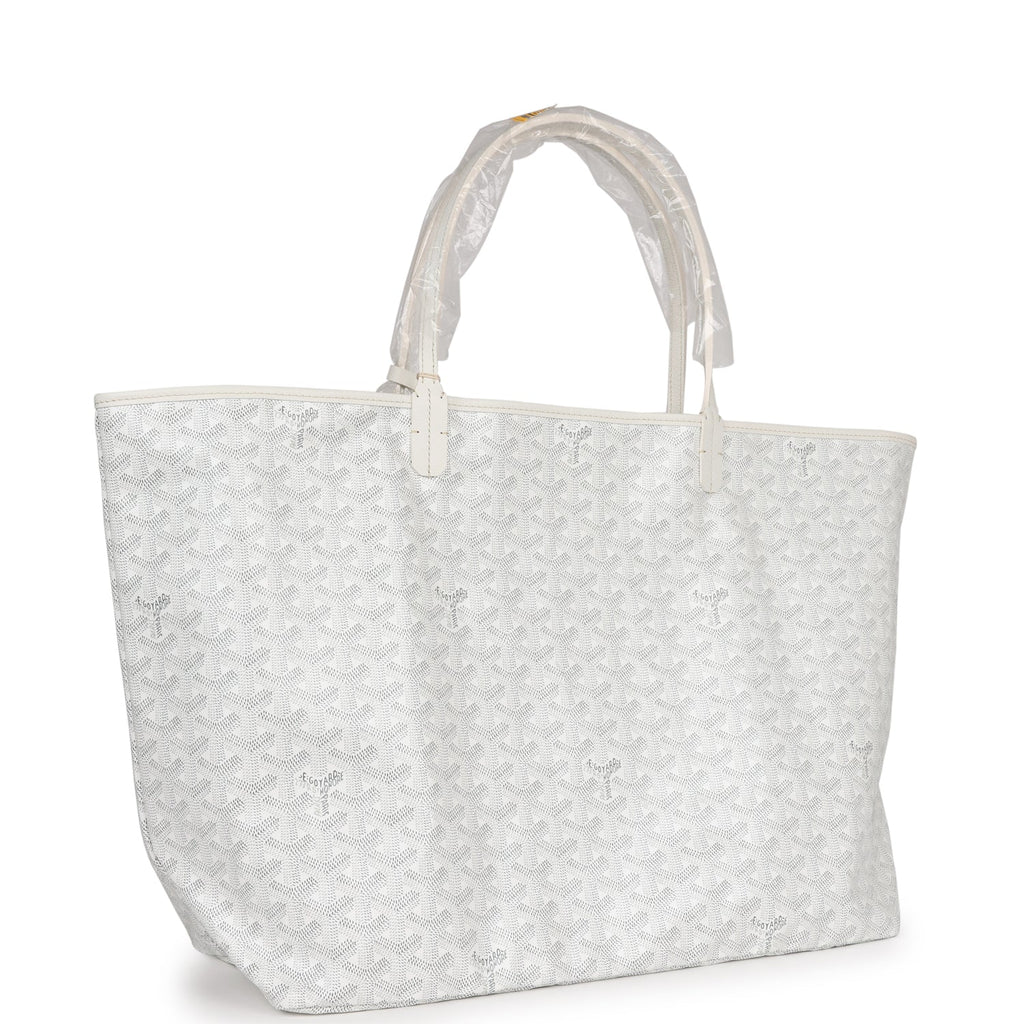 Goyard Mini Saïgon Structure Top Handle Bag With Palladium Hardware in  White