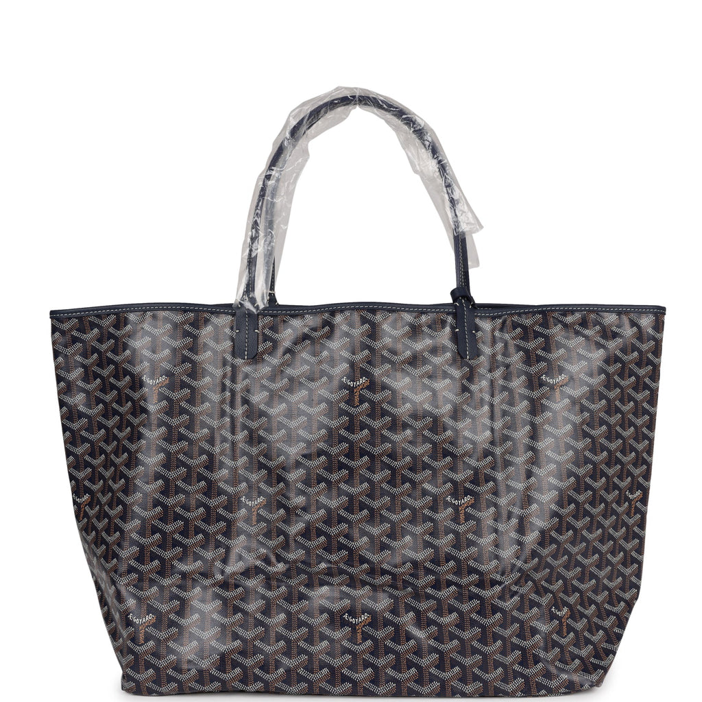 Goyard Goyardine Navy St. Louis GM Tote Bag Palladium Hardware – Madison  Avenue Couture