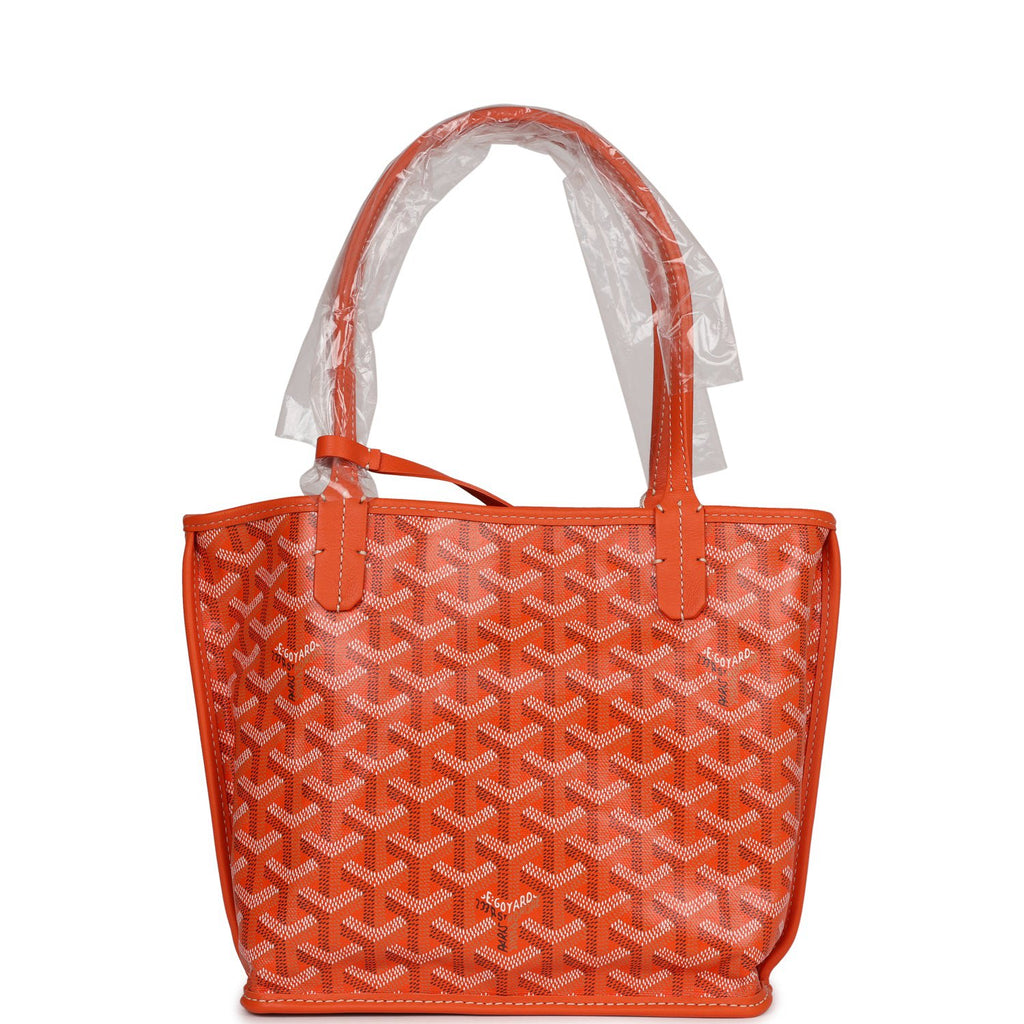 Goyard Goyardine Orange Anjou Mini Reversible Tote Bag Palladium Hardw –  Madison Avenue Couture