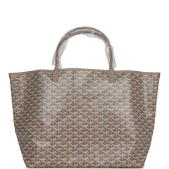 Goyard Goyardine Greige and Green St. Louis GM Tote Bag Palladium Hardware