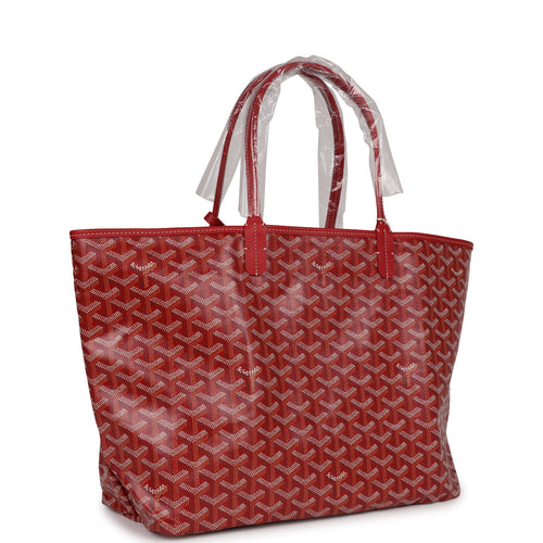 Goyard Goyardine Red St. Louis PM Tote Bag Palladium Hardware
