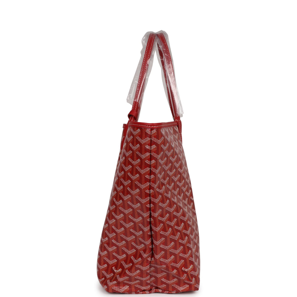 Goyard Goyardine Red St. Louis PM Tote Bag Palladium Hardware – Madison  Avenue Couture